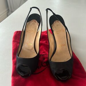 Christian Louboutin sling back platform peep toe
